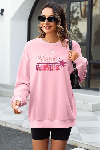BANGELY In My Godmother Era Sweatshirt Women Funny Christian Sweater Godmother Proposal Gifts Casual Crewneck Long Sleeve Top in Kuwait