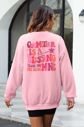 BANGELY In My Godmother Era Sweatshirt Women Funny Christian Sweater Godmother Proposal Gifts Casual Crewneck Long Sleeve Top in Kuwait