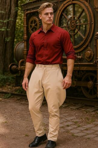 ThePirateDressing Steampunk Victorian Cosplay Costume Mens Archibald Jodhpur Pants Trousers C1326 in Kuwait