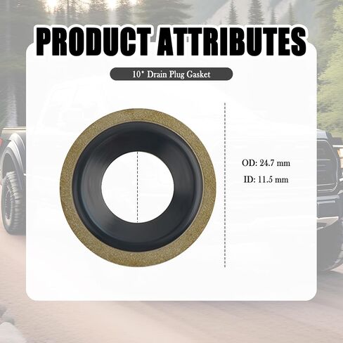 10pcs m14 حشية موسع تصريف الزيت ، سحق زيت المكسور المعدني المكونات OEM#097-828CD ، E0FZ-6734-A ، E3DZ-6734-A ، PANS PAN PLACKT المتوافقة مع Ford Lincoln Mercury (M14) in Kuwait