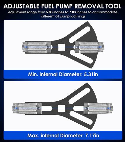 Yoursme Fuel Pump Removal Tool, Universal Fuel Tank Lock Ring Tool, Adjustable 5.31" to 7.17" Fuel Pump Lock Ring Tool, Car Fuel Tank Lock Ring Spanner Repair Tool in Saudi Arabia