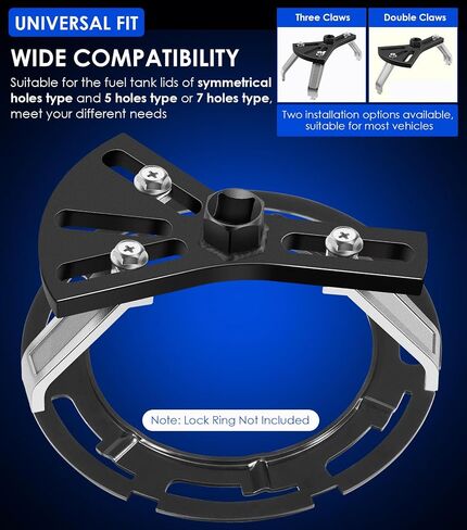 Yoursme Fuel Pump Removal Tool, Universal Fuel Tank Lock Ring Tool, Adjustable 5.31" to 7.17" Fuel Pump Lock Ring Tool, Car Fuel Tank Lock Ring Spanner Repair Tool in Saudi Arabia