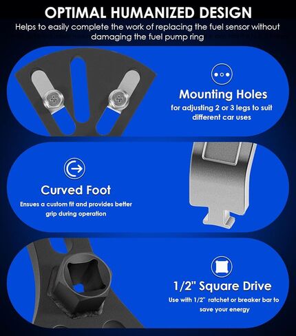 Yoursme Fuel Pump Removal Tool, Universal Fuel Tank Lock Ring Tool, Adjustable 5.31" to 7.17" Fuel Pump Lock Ring Tool, Car Fuel Tank Lock Ring Spanner Repair Tool in Saudi Arabia