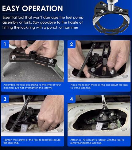 Yoursme Fuel Pump Removal Tool, Universal Fuel Tank Lock Ring Tool, Adjustable 5.31" to 7.17" Fuel Pump Lock Ring Tool, Car Fuel Tank Lock Ring Spanner Repair Tool in Saudi Arabia