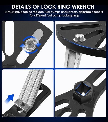 Yoursme Fuel Pump Removal Tool, Universal Fuel Tank Lock Ring Tool, Adjustable 5.31" to 7.17" Fuel Pump Lock Ring Tool, Car Fuel Tank Lock Ring Spanner Repair Tool in Saudi Arabia