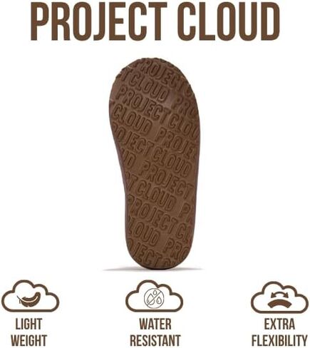 Project Cloud Cloud Geneine Leather & Australian Shearling Slippers for Kids - Memory Foam Fuzzy and غير انزلاق النعال النعال الفتيات الأحذية والأولاد ، حذاء الأطفال للجنسين (Dream Warm) in Kuwait