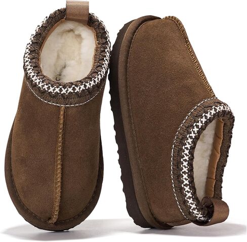 Project Cloud Cloud Geneine Leather & Australian Shearling Slippers for Kids - Memory Foam Fuzzy and غير انزلاق النعال النعال الفتيات الأحذية والأولاد ، حذاء الأطفال للجنسين (Dream Warm) in Kuwait