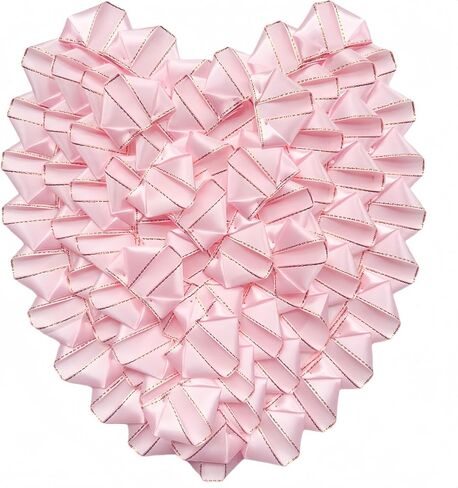 100 PCS Gold Edge Ribbon Rose Petals Pregliter Glitter Flowers Praymering Platsials لباقات DIY ، زهرة ساطعة إلى الأبد مصنوعة إلى الأبد لحفلات الزفاف (Pink Light) in Kuwait