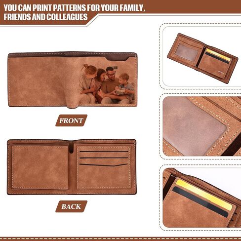Paterr 6 Pcs Faux Leather Wallet Bulk for Men Stylish Slim Bifold Wallet with ID Window for DIY Engraving Gifts for Husband Son Grandpa Boyfriend Xmas Wedding Anniversary, Light Brown in Saudi Arabia