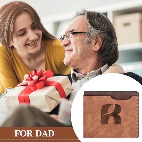 Paterr 6 Pcs Faux Leather Wallet Bulk for Men Stylish Slim Bifold Wallet with ID Window for DIY Engraving Gifts for Husband Son Grandpa Boyfriend Xmas Wedding Anniversary, Light Brown in Saudi Arabia
