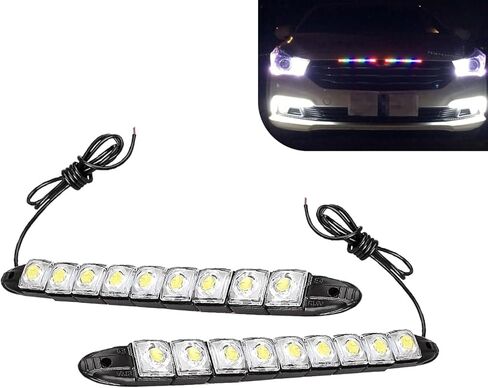 2 PCS الأضواء الشريط أثناء النهار ، ومجموعات قطاع الضوء LED LED أثناء النهار ، وتخليص الطاقة العالية ، ومصباح ضباب مرنة مرنة ، مناسبة لمعظم طرز السيارات (أبيض) in Kuwait