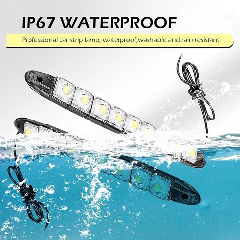 2 PCS الأضواء الشريط أثناء النهار ، ومجموعات قطاع الضوء LED LED أثناء النهار ، وتخليص الطاقة العالية ، ومصباح ضباب مرنة مرنة ، مناسبة لمعظم طرز السيارات (أبيض) in Kuwait