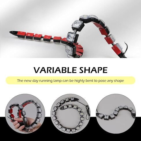 2 PCS الأضواء الشريط أثناء النهار ، ومجموعات قطاع الضوء LED LED أثناء النهار ، وتخليص الطاقة العالية ، ومصباح ضباب مرنة مرنة ، مناسبة لمعظم طرز السيارات (أبيض) in Kuwait