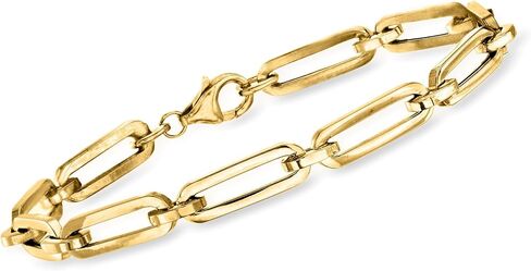 Ross-Simons Italian 14kt Yellow Gold Paper Clip Link Bracelet in Saudi Arabia