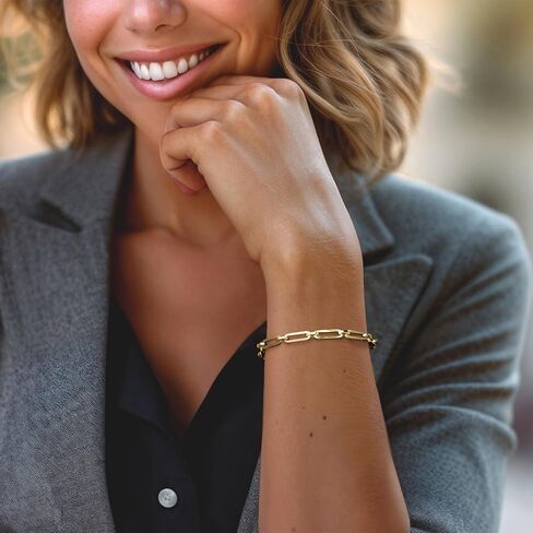Ross-Simons Italian 14kt Yellow Gold Paper Clip Link Bracelet in Saudi Arabia
