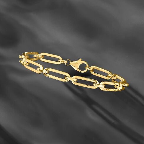 Ross-Simons Italian 14kt Yellow Gold Paper Clip Link Bracelet in Saudi Arabia