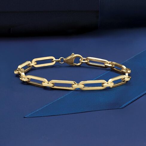 Ross-Simons Italian 14kt Yellow Gold Paper Clip Link Bracelet in Saudi Arabia