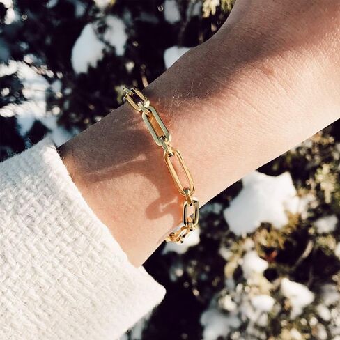 Ross-Simons Italian 14kt Yellow Gold Paper Clip Link Bracelet in Saudi Arabia