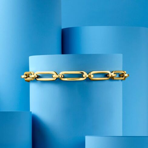 Ross-Simons Italian 14kt Yellow Gold Paper Clip Link Bracelet in Saudi Arabia