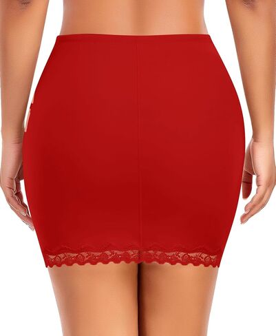 DERCA Half Slips for Women Under Dress Non Cling Lace Trim Slip Skirt Above Knee Underskirt for Dresses in Kuwait
