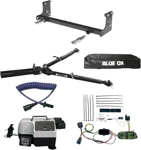 Blue Ox Alpha 2 Tow Bar & Baseplate Combo مع امتداد الكابلات الكهربائية ، EZ Light Wiring & Patriot Flat Tow Brake Fits 2020 2025 Gladiator | يتضمن Trendsauto صائق in Saudi Arabia