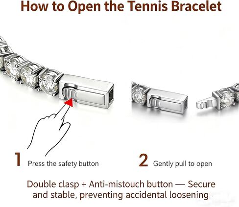 2-10 CT Moissanite 925 Sterling Silver Tennis Bracelet للنساء والرجال ، 2 مم إلى 4 مم ، سوار الأبدية القابلة للتكديس للجنسين مع قفل آمن ، مختبر تم إنشاؤه بديل الماس ، 6.5 و 7.25 بوصة in Kuwait