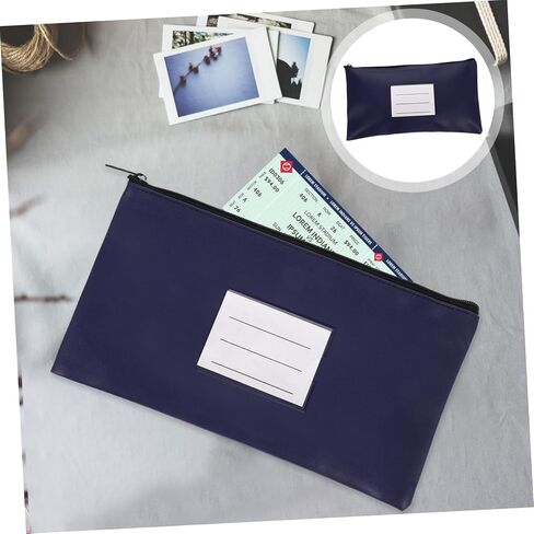 HOMSFOU Zipper Cash Pouch Capacity PU Leather Organizer for Receipts Cash Storage Portable Money Bag for Travel Shopping Zippered Pouch for Easy Organization in Saudi Arabia