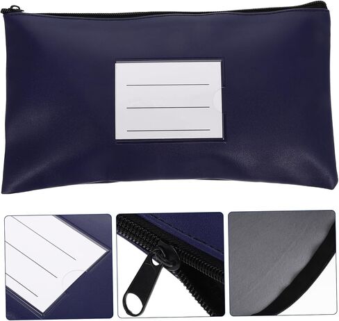 HOMSFOU Zipper Cash Pouch Capacity PU Leather Organizer for Receipts Cash Storage Portable Money Bag for Travel Shopping Zippered Pouch for Easy Organization in Saudi Arabia