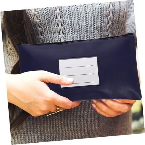 HOMSFOU Zipper Cash Pouch Capacity PU Leather Organizer for Receipts Cash Storage Portable Money Bag for Travel Shopping Zippered Pouch for Easy Organization in Saudi Arabia