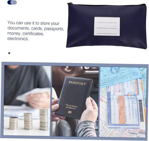 HOMSFOU Zipper Cash Pouch Capacity PU Leather Organizer for Receipts Cash Storage Portable Money Bag for Travel Shopping Zippered Pouch for Easy Organization in Saudi Arabia