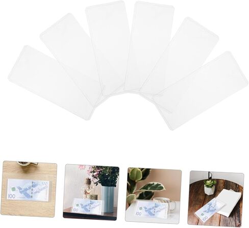 Nuobesty 12pcs أكمام حماية من الأوراق النقدية السميكة 17.3 × 7.5 سم وعملات عرض العملة للعملة لهواة الجمع in Saudi Arabia