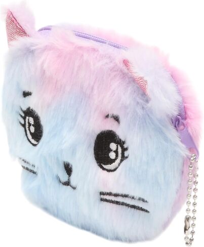 عام 1PCS الأموال من حقيبة القط نمط MINI Wallet Plush Purple 11x10cm in Saudi Arabia