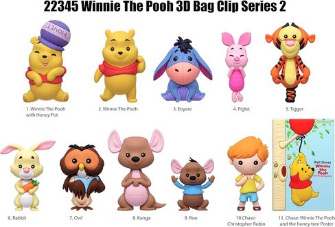 Winnie the Pooh Series 2-3d Foam Bag Clip Babe Bag - 24pc PDQ in Saudi Arabia