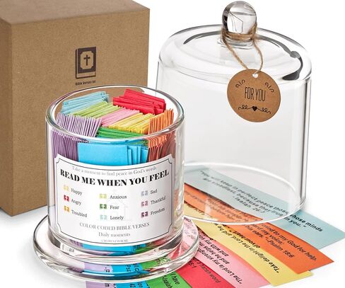200 Scripture Bible Verse Jar - Upgraded Decorative Glass Prayer Jar, Christian Gifts for Women, Birthday Gift for Mom, Teacher, Friend, Religious Graduation & Christmas Inspirational Gifts in Saudi Arabia