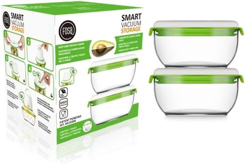 FOSA Vacuum Seal containers, Food Storage System Reusable Container Set with Vacuum and 3 Reusable containers, Food Saver Containers for Cacuum Seal in Saudi Arabia