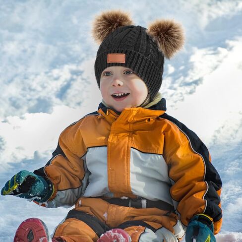 6 PCS Kids Winter Pompom Hat قبعة قبعة قبعة التزلج على الجليد in Saudi Arabia