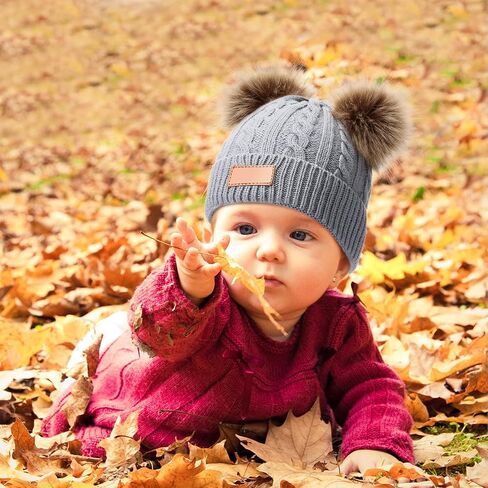 6 PCS Kids Winter Pompom Hat قبعة قبعة قبعة التزلج على الجليد in Saudi Arabia