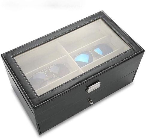 BAILAI Jewelry Box-Mens Wooden Watch Box Slots Jewelry Organizer Storage Case with Glass Top in Saudi Arabia