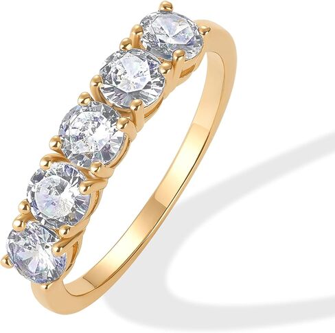 PAVOI 14K GOLD PREMIUM PREMIUM CUBIC Zirconia خاتم الخطوبة للنساء | وعد بالمجوهرات الحلقية الخلوية in Kuwait