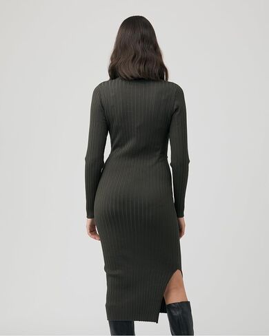 Ripe Women's Maternity Nella Rib Nursing Knit Midi Dress Maroon Medium in Saudi Arabia