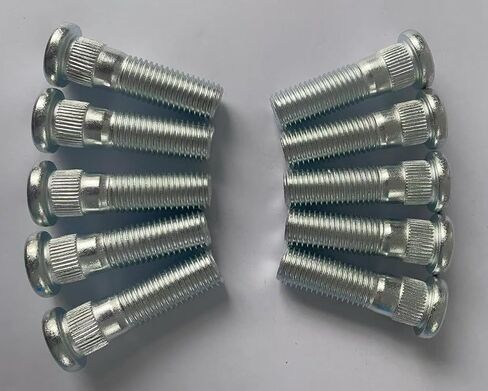 10pcs M12-1.5 مسامير مسمار عجلة 610-568 12.97 مم متوافق مع knurl مع مختار Hyundai eleentra Sonata ، Kia Rio Forte Niro Soul Optima Mazda CX-9 CX-5 in Kuwait