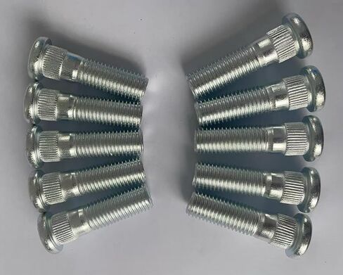 10pcs M12-1.5 مسامير مسمار عجلة 610-568 12.97 مم متوافق مع knurl مع مختار Hyundai eleentra Sonata ، Kia Rio Forte Niro Soul Optima Mazda CX-9 CX-5 in Kuwait