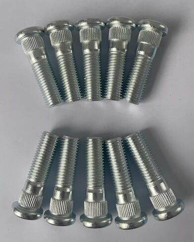 10pcs M12-1.5 مسامير مسمار عجلة 610-568 12.97 مم متوافق مع knurl مع مختار Hyundai eleentra Sonata ، Kia Rio Forte Niro Soul Optima Mazda CX-9 CX-5 in Kuwait