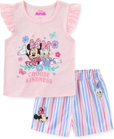 Disney Minnie Mouse and Daisy Duck Girls Short Sleeve Shirt and Shorts Set for Toddler and Big Kids in Saudi Arabia
