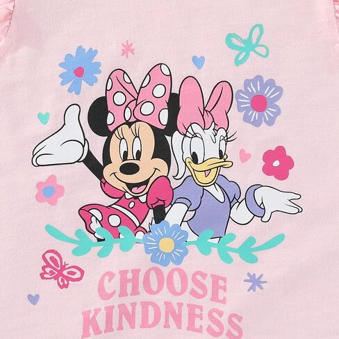 Disney Minnie Mouse and Daisy Duck Girls Short Sleeve Shirt and Shorts Set for Toddler and Big Kids in Saudi Arabia