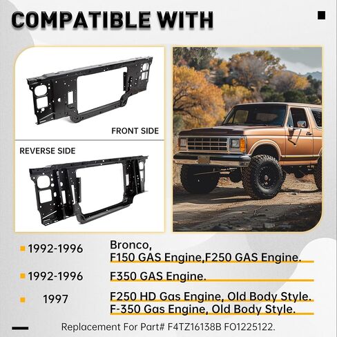 دعم الرادياتير Kuafu متوافق مع 1992-1997 Ford F-150 F-250 F-350 Bronco Assembly Fuel Engine لـ F4TZ16138B FO1225122 in Kuwait