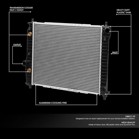 Auto Dynasty 28" Radiator for 1999-2007 Silverado Sierra Yukon Tahoe Suburban 4.3L 4.8L 5.3L AT, DPI 2334 Factory Style 1-Row Aluminum Cooling Radiator in Kuwait