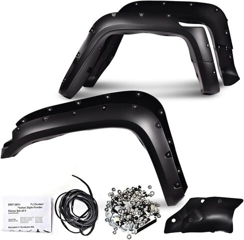 G-PLUS Fender Flares Compatible with 2014-2020 Toyota Tundra for 66.7" / 78.7" / 97.6" Bed Length Paintable Smooth Matte Pocket Riveted Style Wheel Cover Flares 4pcs in Kuwait