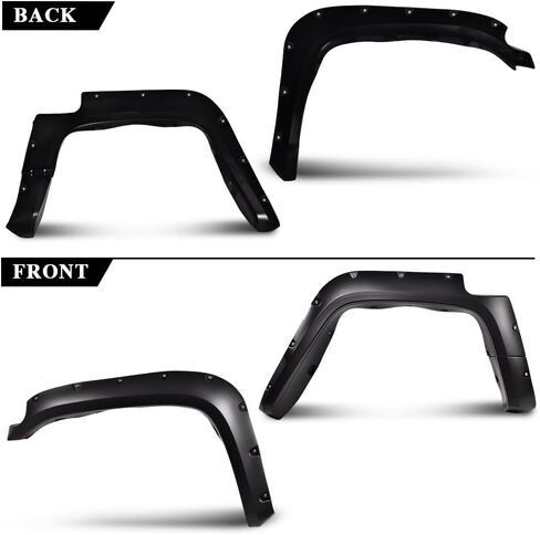 G-PLUS Fender Flares Compatible with 2014-2020 Toyota Tundra for 66.7" / 78.7" / 97.6" Bed Length Paintable Smooth Matte Pocket Riveted Style Wheel Cover Flares 4pcs in Kuwait