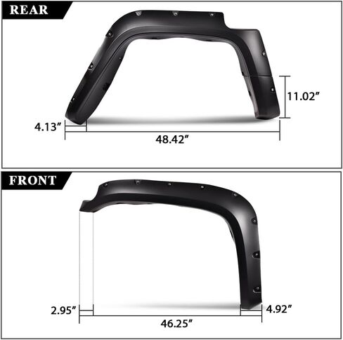 G-PLUS Fender Flares Compatible with 2014-2020 Toyota Tundra for 66.7" / 78.7" / 97.6" Bed Length Paintable Smooth Matte Pocket Riveted Style Wheel Cover Flares 4pcs in Kuwait